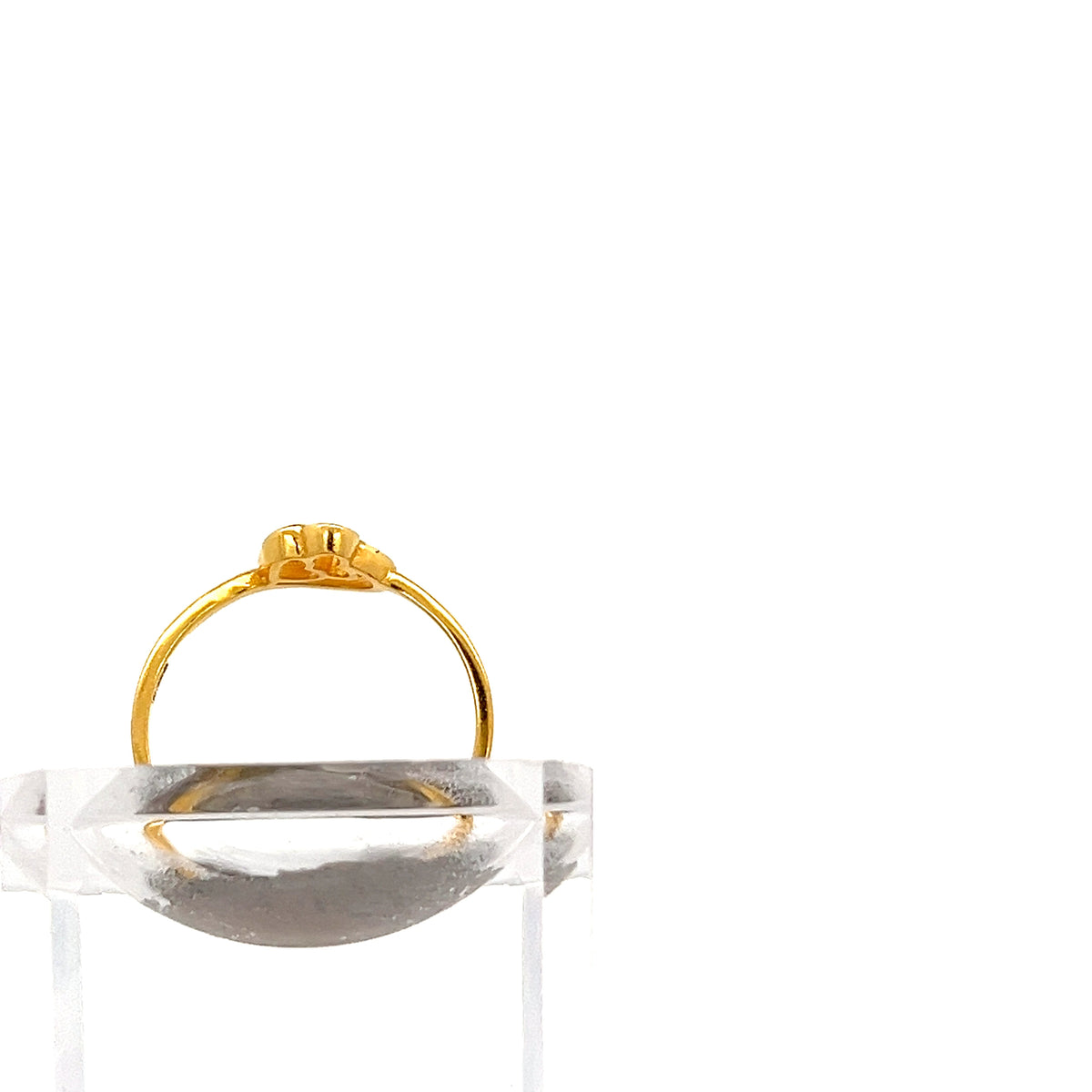 22ct Gold Raised Clear Stone Ring with Openwork Setting
