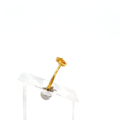 22ct Gold Raised Clear Stone Ring with Openwork Setting