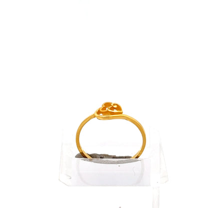 22ct Gold Raised Clear Stone Ring with Openwork Setting