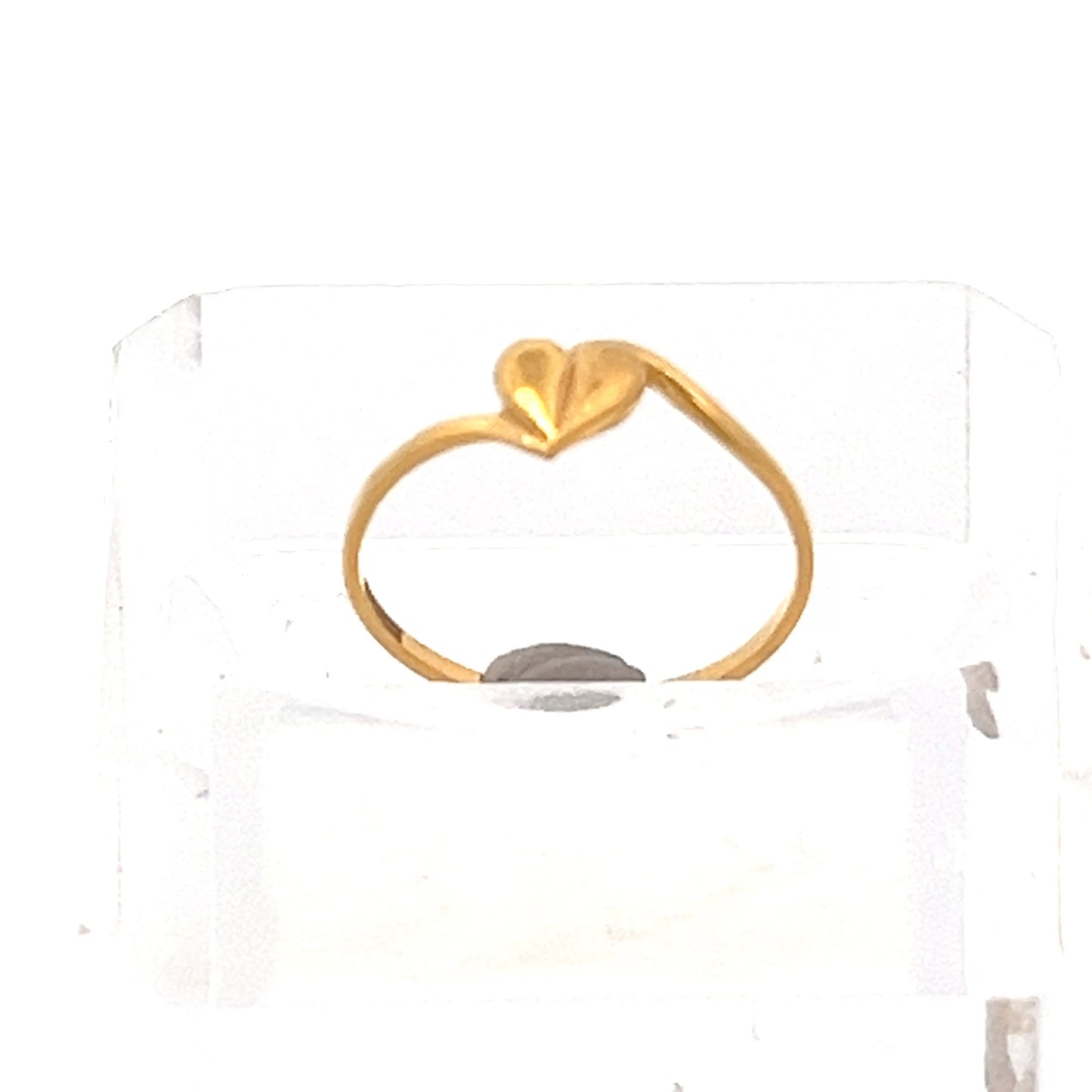 22ct Gold Heart Detail Ring with Slim Polished Band