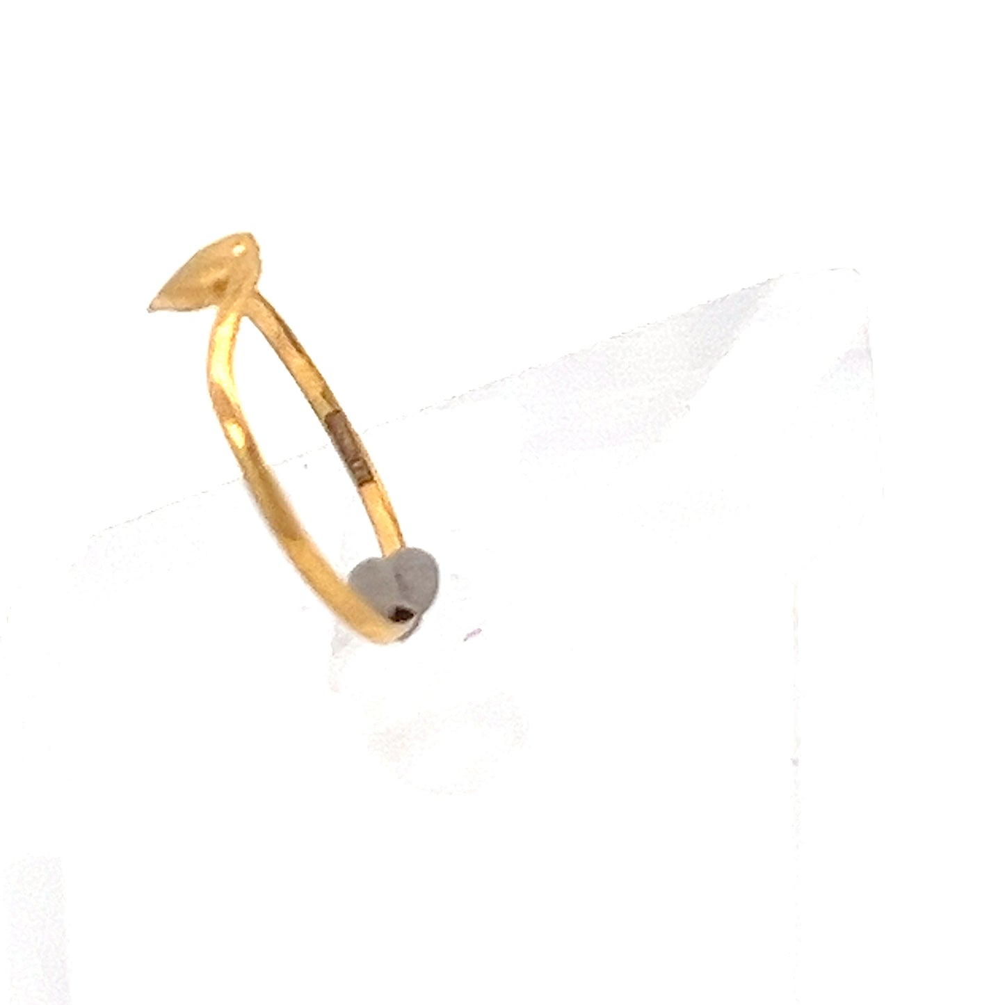 22ct Gold Heart Detail Ring with Slim Polished Band
