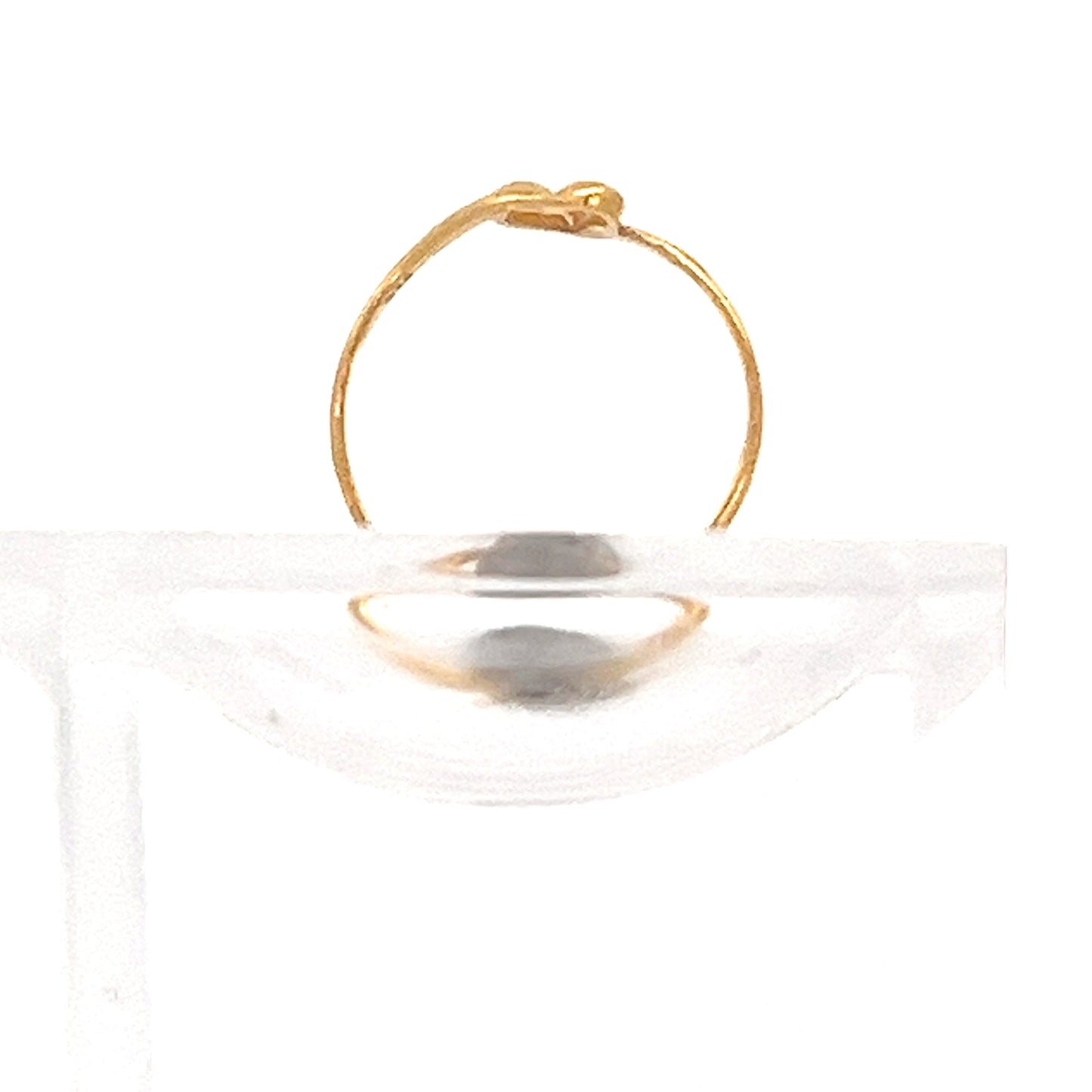 22ct Gold Heart Detail Ring with Slim Polished Band