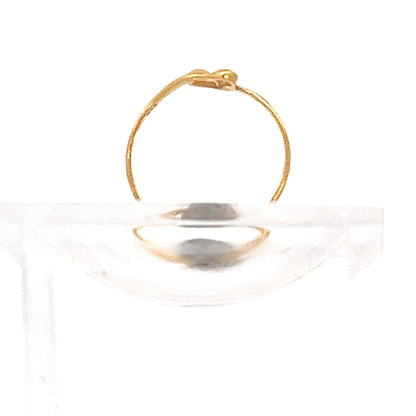 22ct Gold Heart Detail Ring with Slim Polished Band