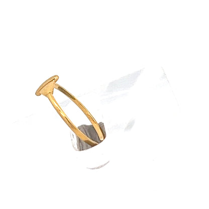 22ct Gold Ring with Raised Oval Central Setting