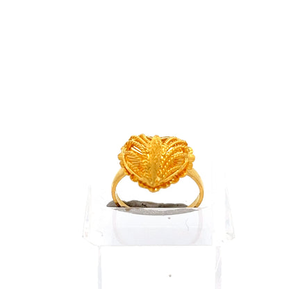 22ct Gold Ornate Leaf Motif Ring