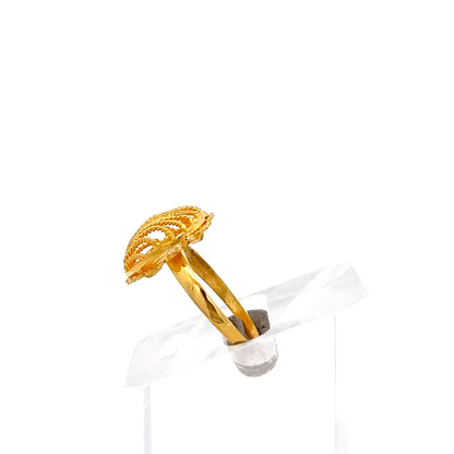 22ct Gold Ornate Leaf Motif Ring