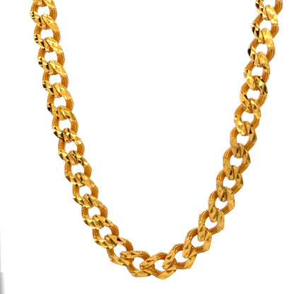 22ct Gold Twisted Oval Link Chain