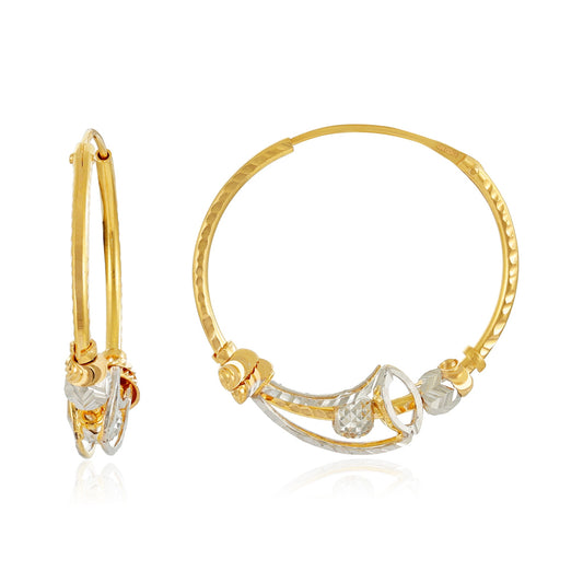22ct Yellow Gold Hoop Earrings BF1224-ER12
