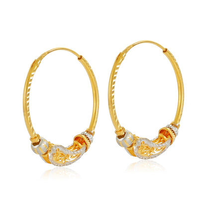 22ct Yellow Gold Hoop Earrings BF1224-ER15