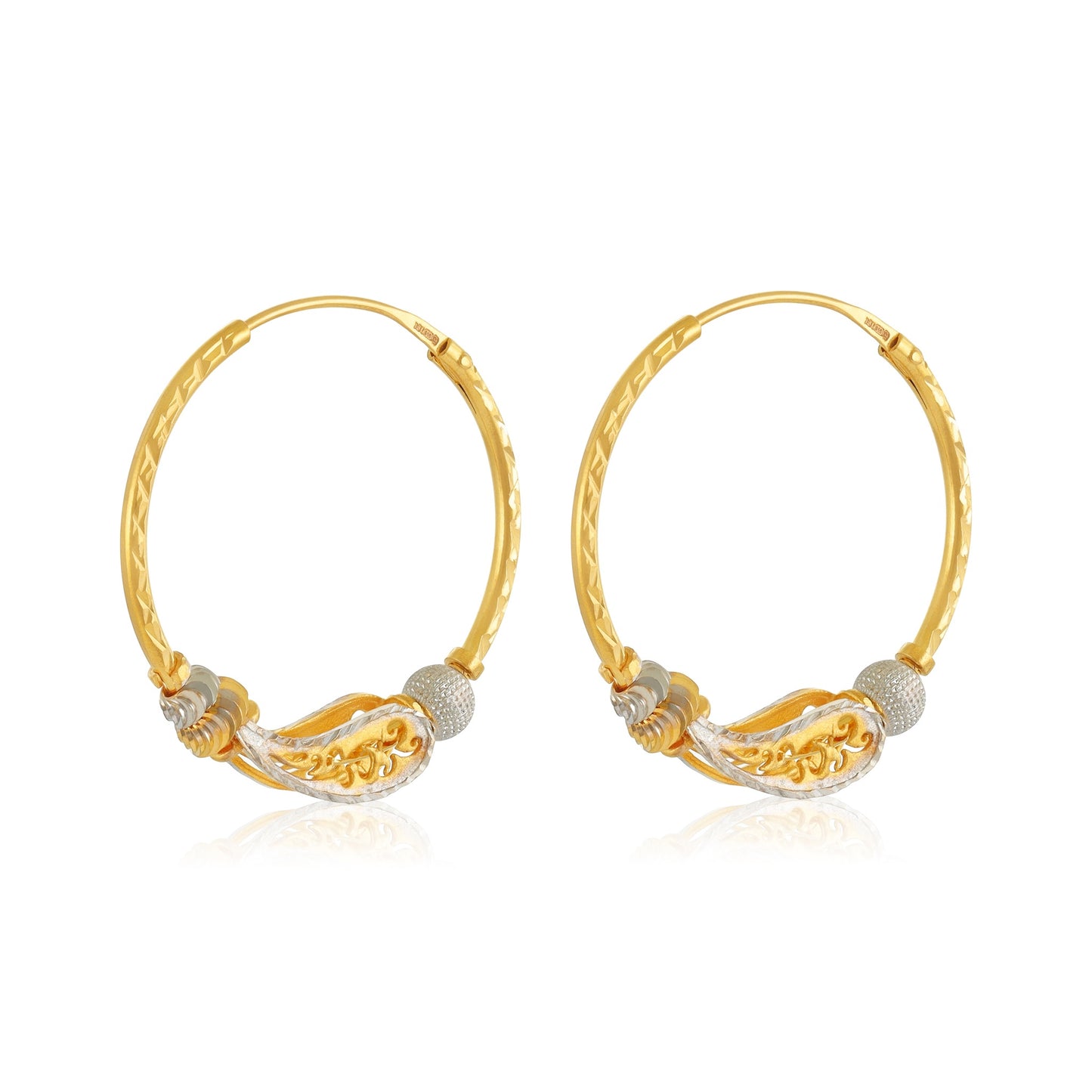 22ct Yellow Gold Hoop Earrings BF1224-ER22