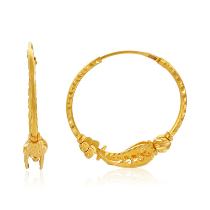 22ct Yellow Gold Hoop Earrings BF1224-ER25