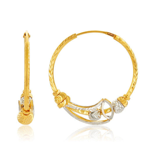 22ct Yellow Gold Hoop Earrings BF1224-ER26
