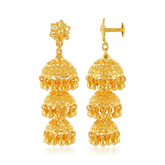 22ct Yellow Gold Jhumka Earrings BF1224-ER2