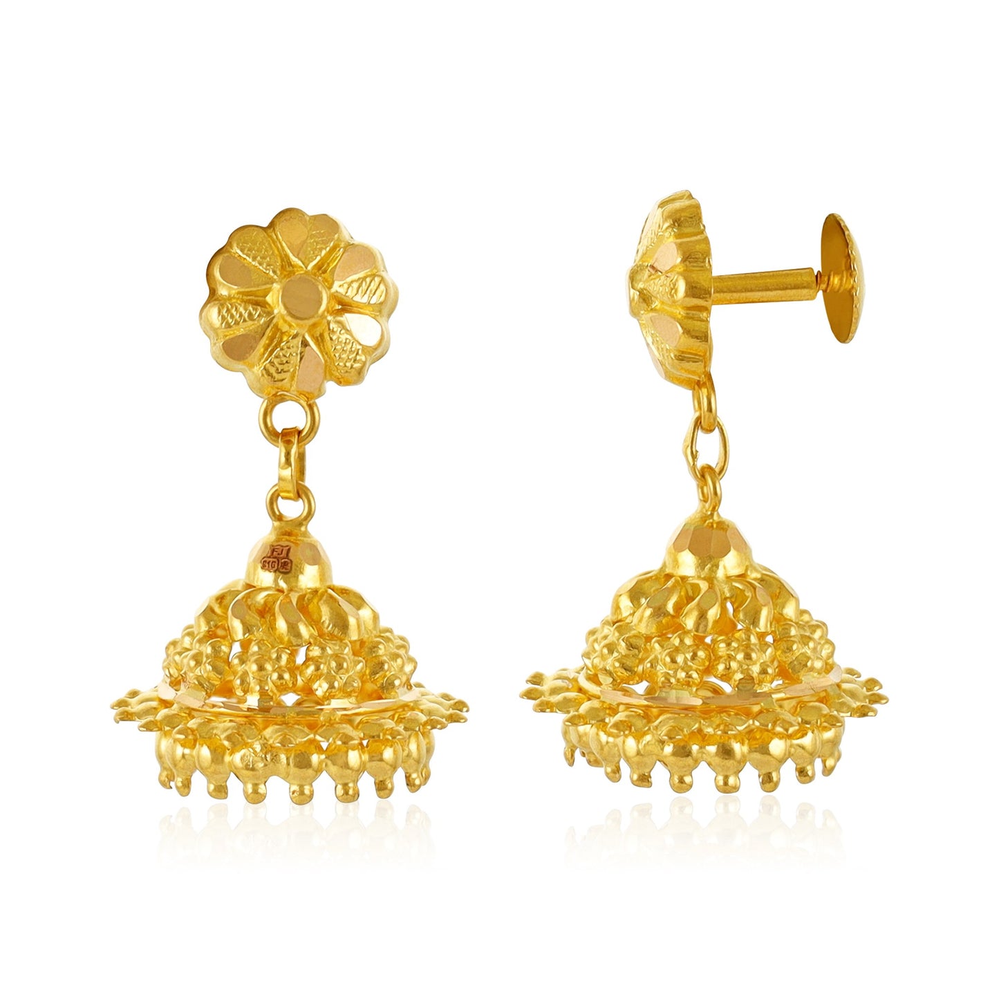 22ct Yellow Gold Jhumka Earrings BF1224-ER3