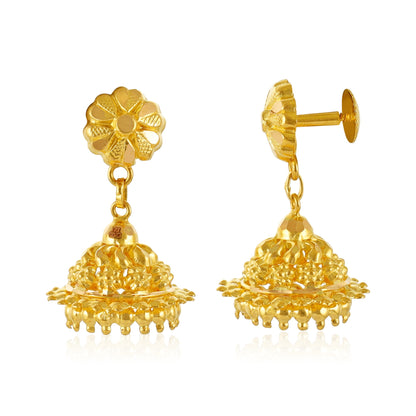22ct Yellow Gold Jhumka Earrings BF1224-ER3