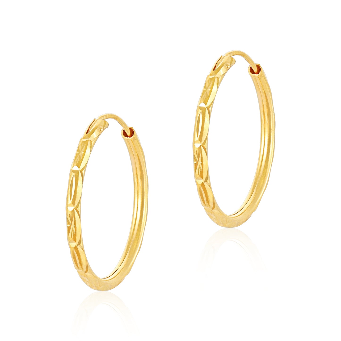 22ct Yellow Gold Hoop Earrings BF1224-ER43