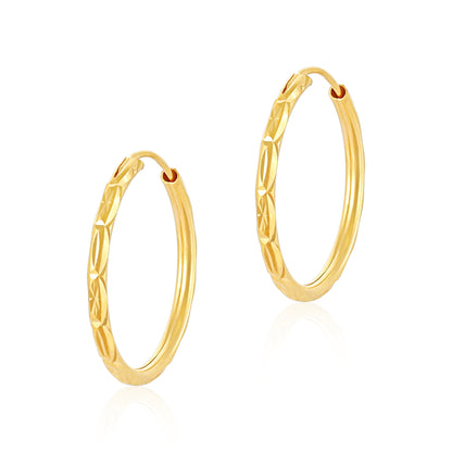 22ct Yellow Gold Hoop Earrings BF1224-ER43