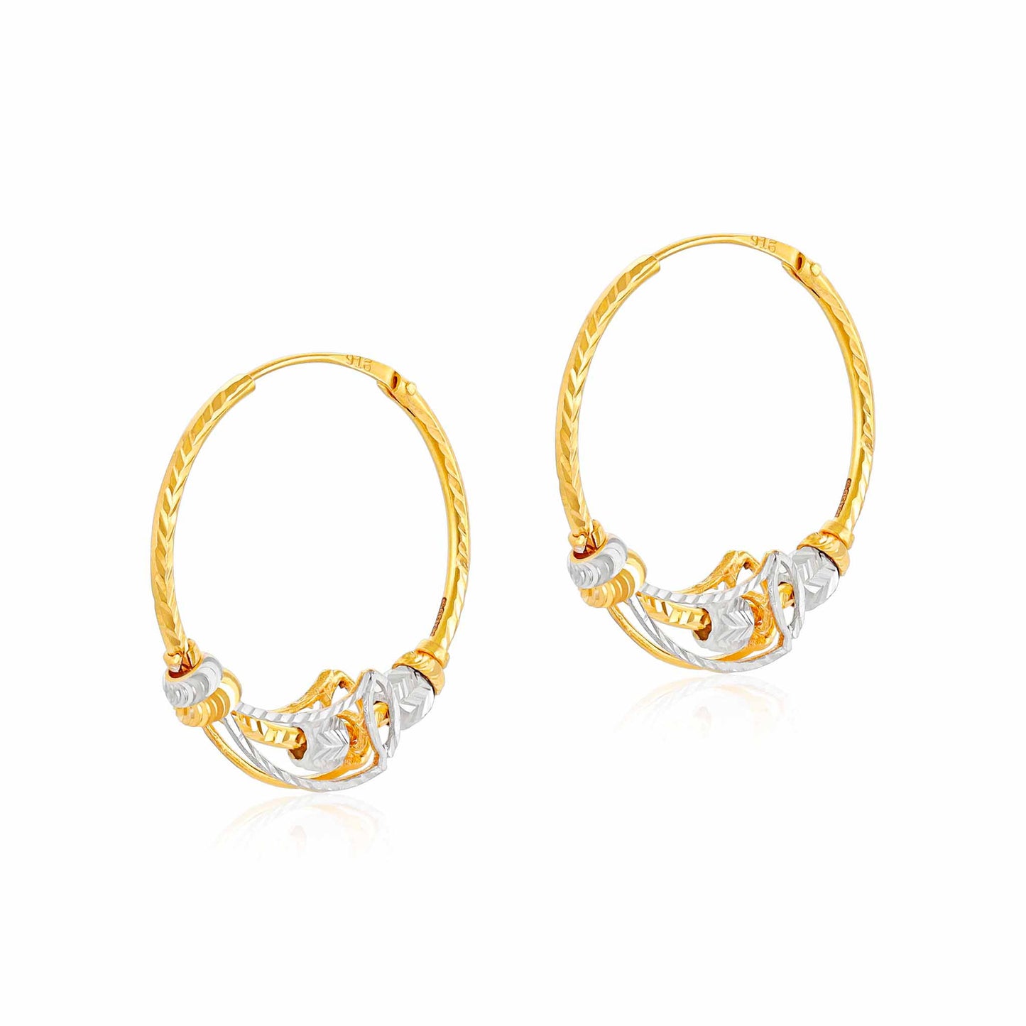 22ct Yellow Gold Hoop Earrings BF1224-ER57