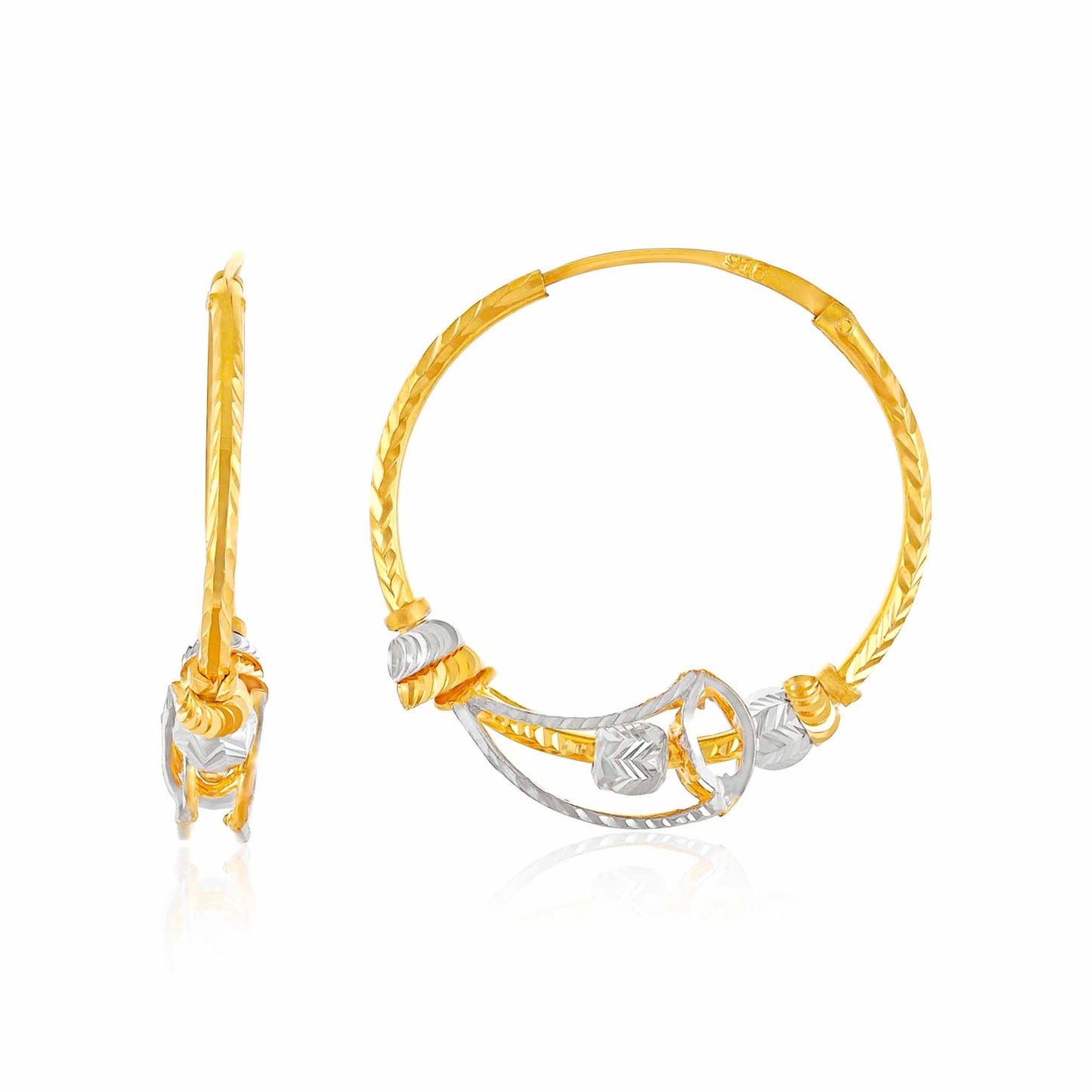 22ct Yellow Gold Hoop Earrings BF1224-ER57