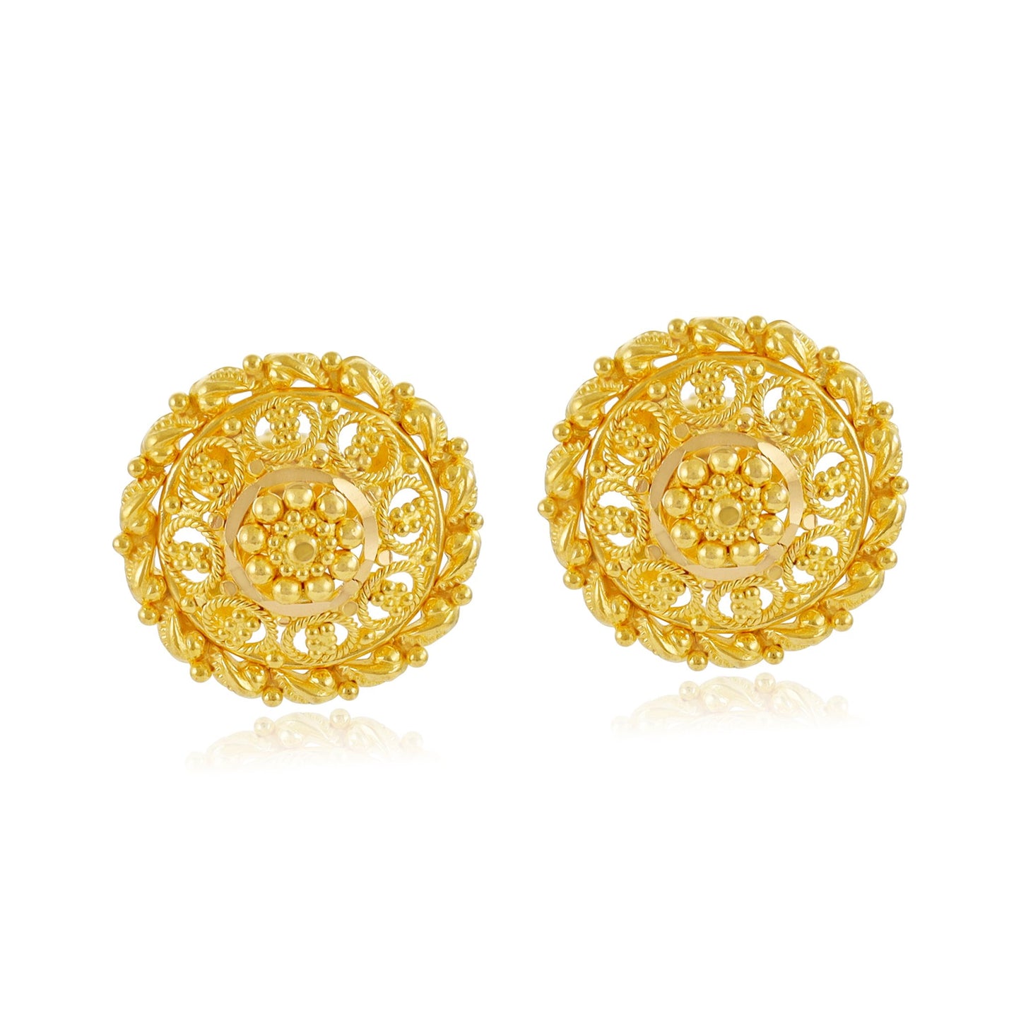 22ct Yellow Gold Unique Design Stud Earrings BF1224-ER5
