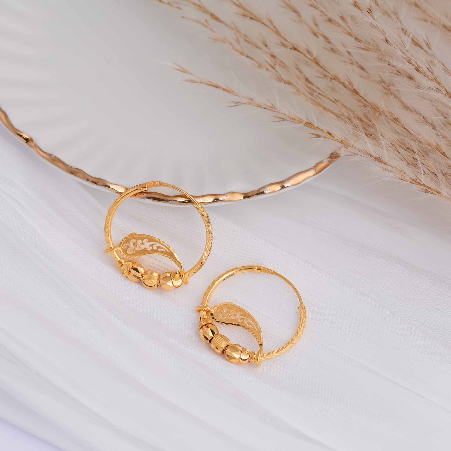 22ct Yellow Gold Hoop Earrings BF1224-ER63