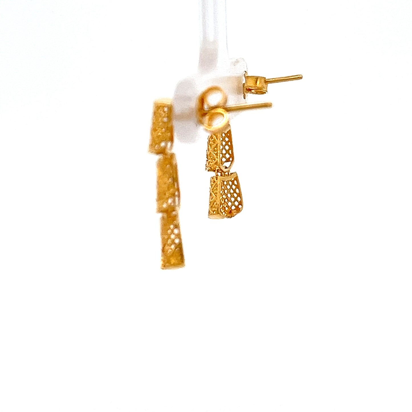 22ct Gold Openwork Triple Drop Earrings