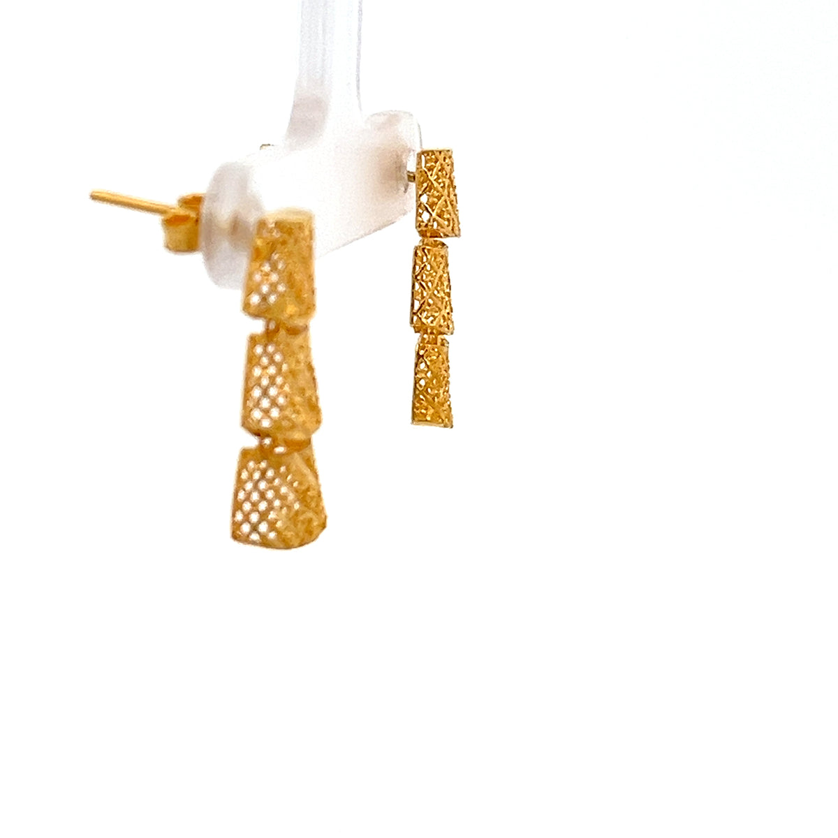 22ct Gold Openwork Triple Drop Earrings