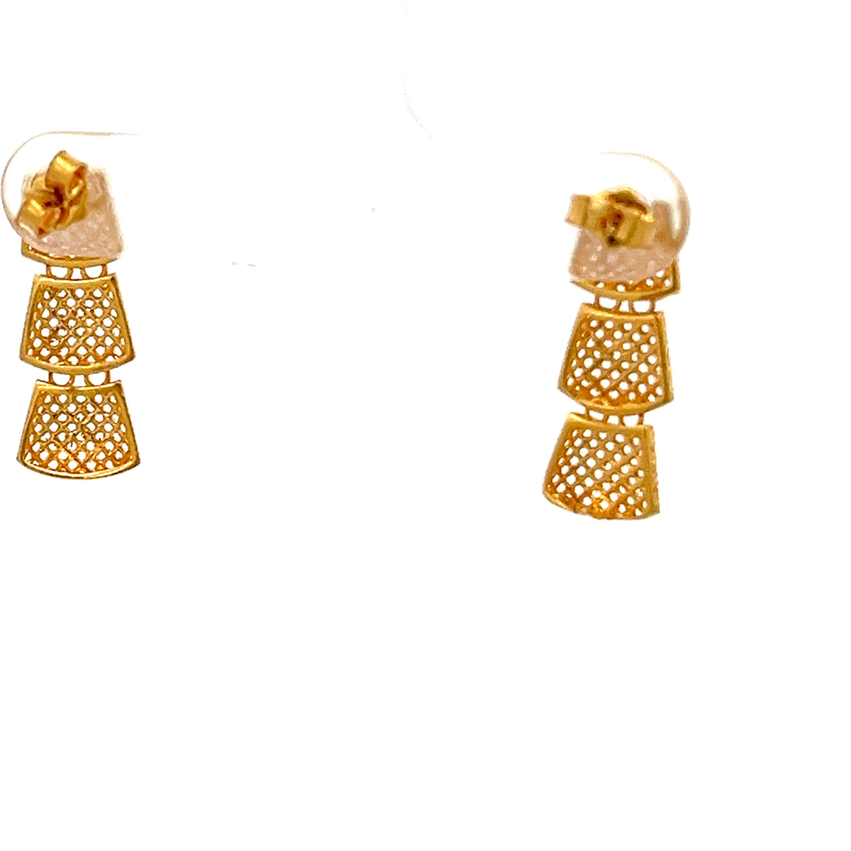 22ct Gold Openwork Triple Drop Earrings