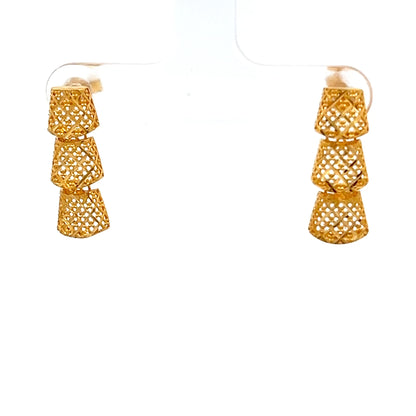 22ct Gold Openwork Triple Drop Earrings