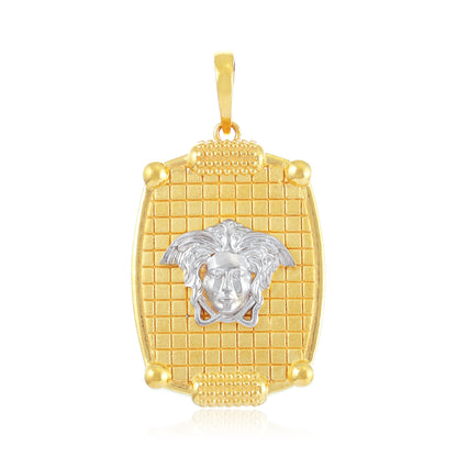 22ct Yellow Gold Mixed Metal Medusa Head Design Pendant BF1224-PD1
