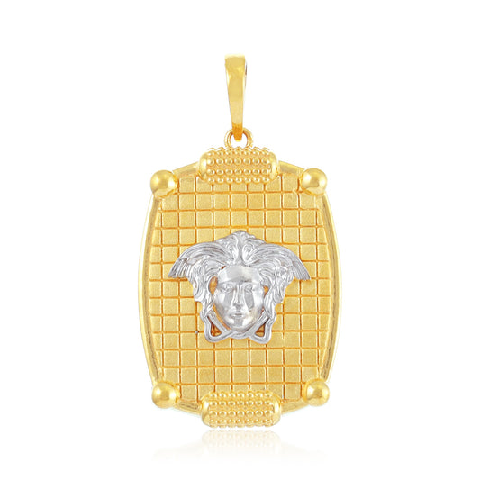 22ct Yellow Gold Mixed Metal Medusa Head Design Pendant BF1224-PD1