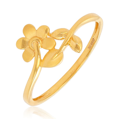 22ct Yellow Gold Flower and Leaf Design Ring BF1224-RN128