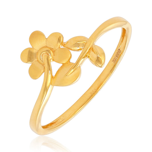 22ct Yellow Gold Flower and Leaf Design Ring BF1224-RN128