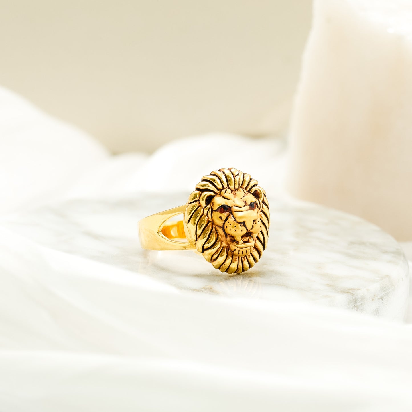 22ct Yellow Gold Lion Head Ring BF1224-RN15