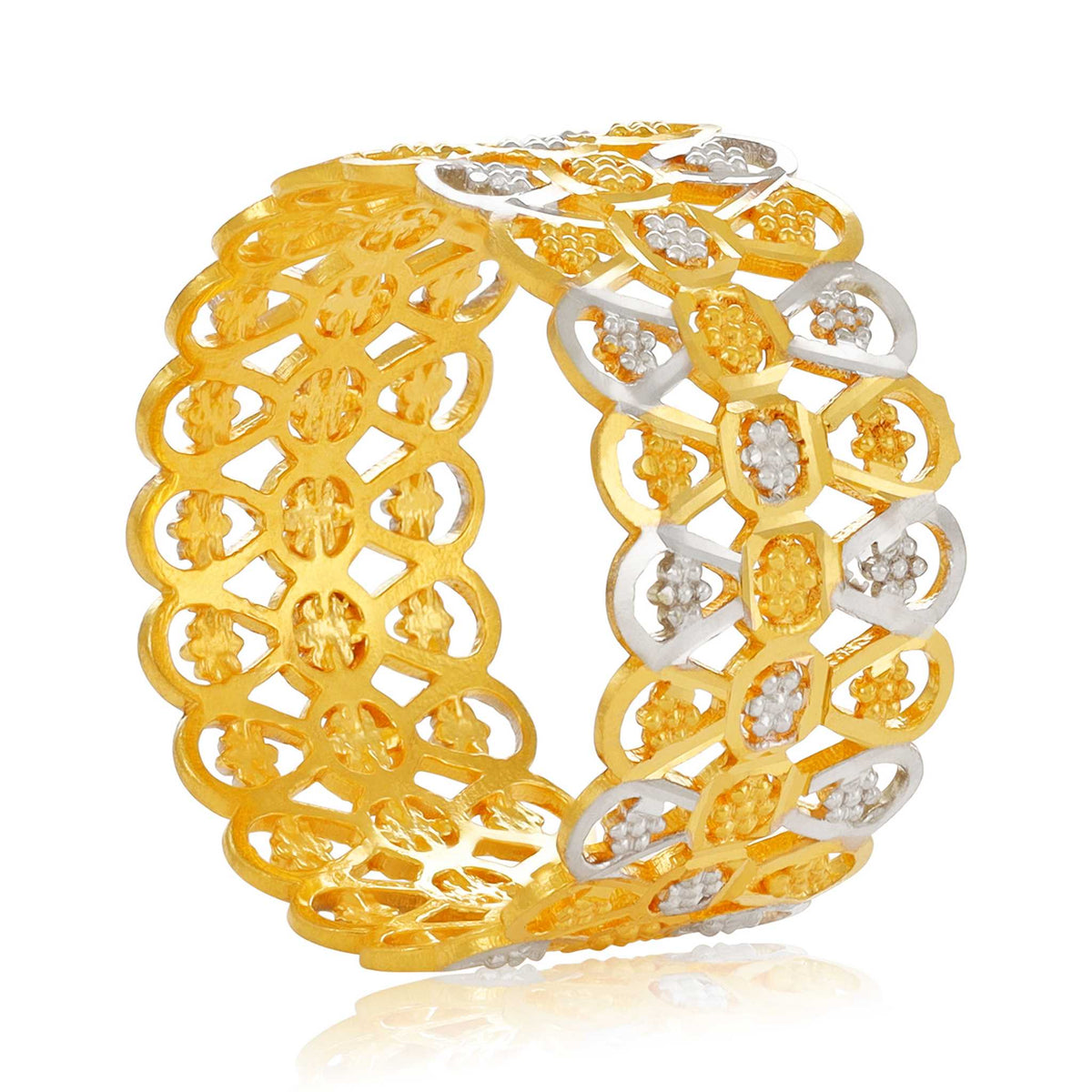 22ct Yellow Gold Tri Colour Unique Design Ring BF1224-RN22