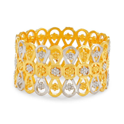 22ct Yellow Gold Tri Colour Unique Design Ring BF1224-RN22