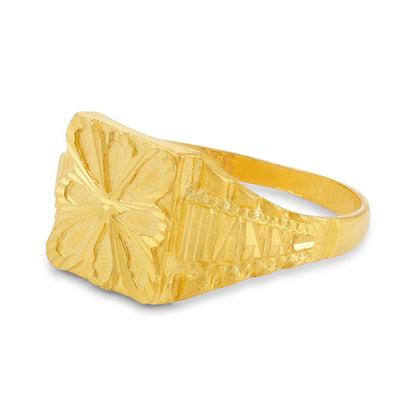22ct Yellow Gold Geometric Floral Ring BF1224-RN46