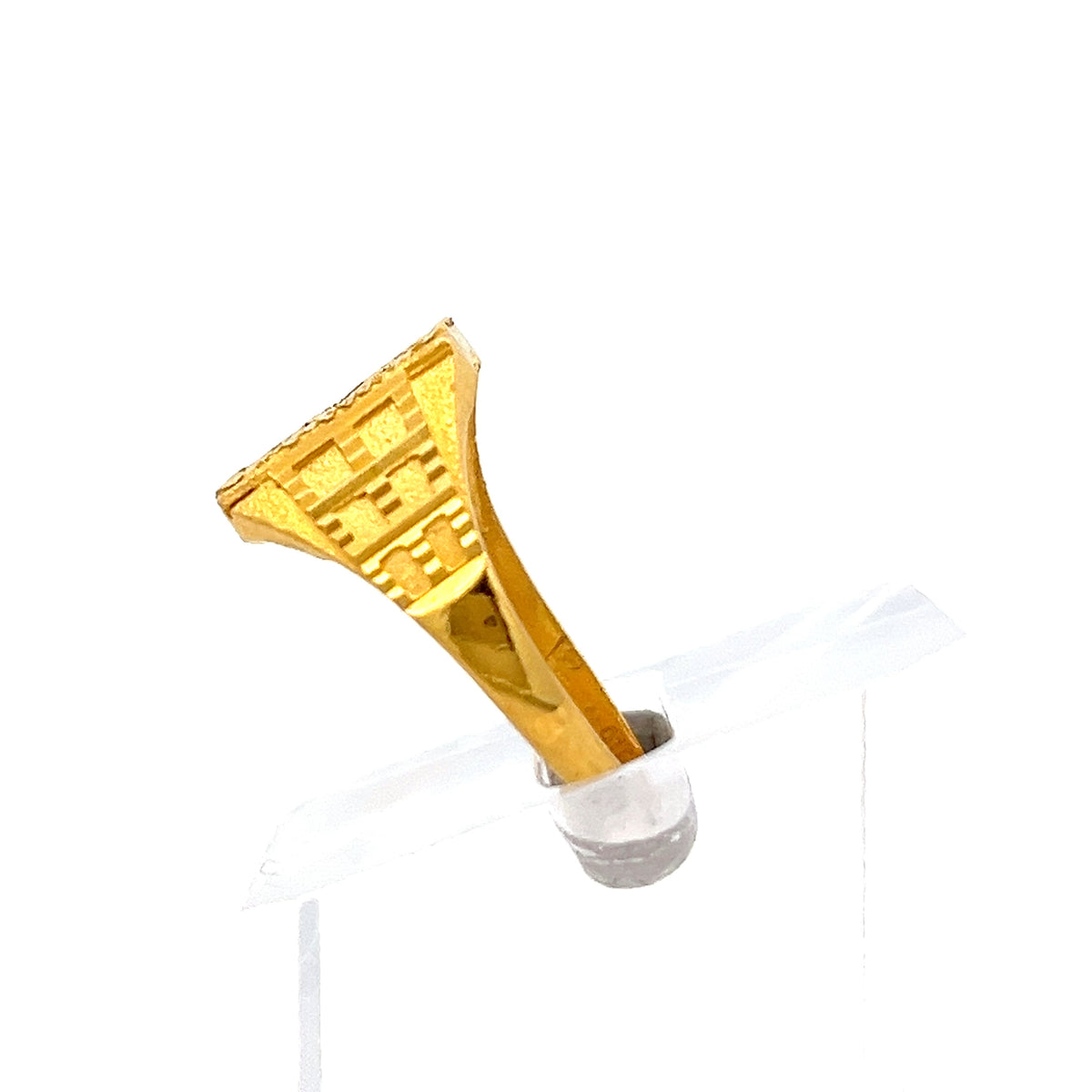 22ct Gold Geometric Engraved Signet Ring
