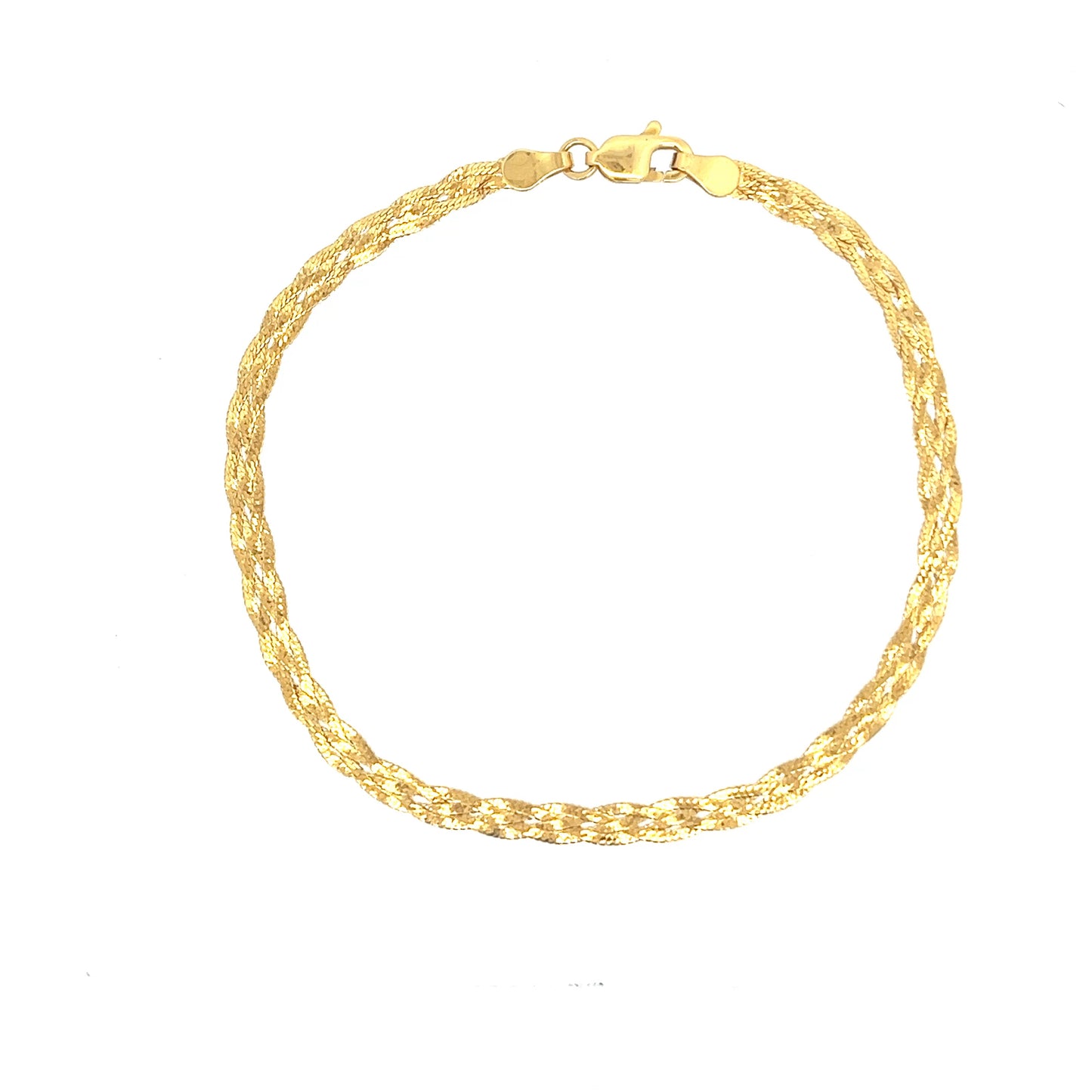 22ct Gold Textured Woven Pattern Bracelet