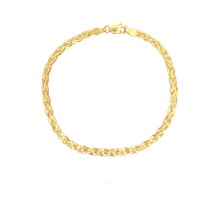 22ct Gold Textured Woven Pattern Bracelet