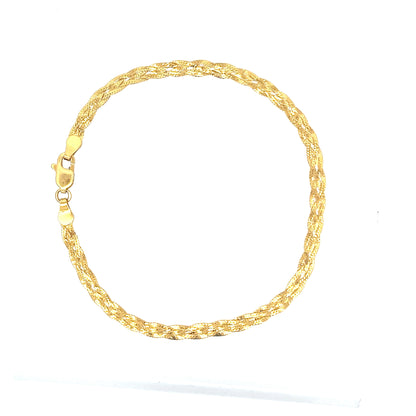 22ct Gold Textured Woven Pattern Bracelet