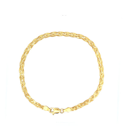 22ct Gold Textured Woven Pattern Bracelet