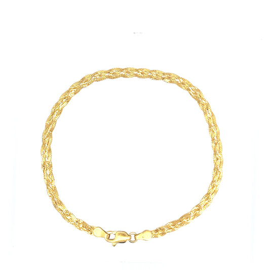 22ct Gold Textured Woven Pattern Bracelet
