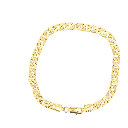 22ct Gold Textured Curb Link Bracelet