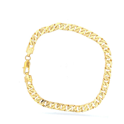 22ct Gold Textured Curb Link Bracelet
