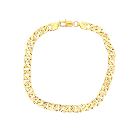 22ct Gold Textured Curb Link Bracelet
