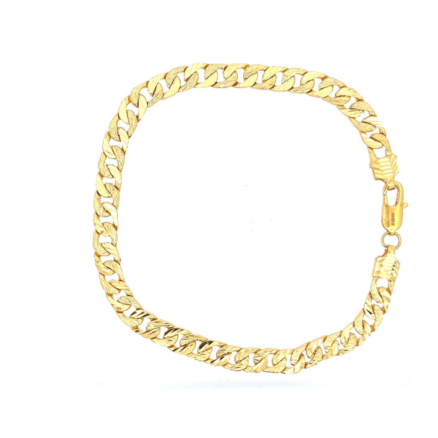 22ct Gold Textured Curb Link Bracelet