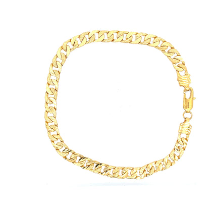 22ct Gold Textured Curb Link Bracelet