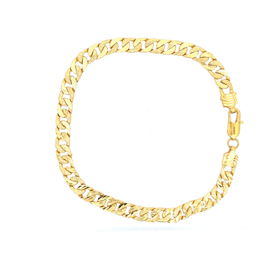 22ct Gold Textured Curb Link Bracelet
