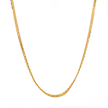 22ct Gold Fine Twisted Link Chain